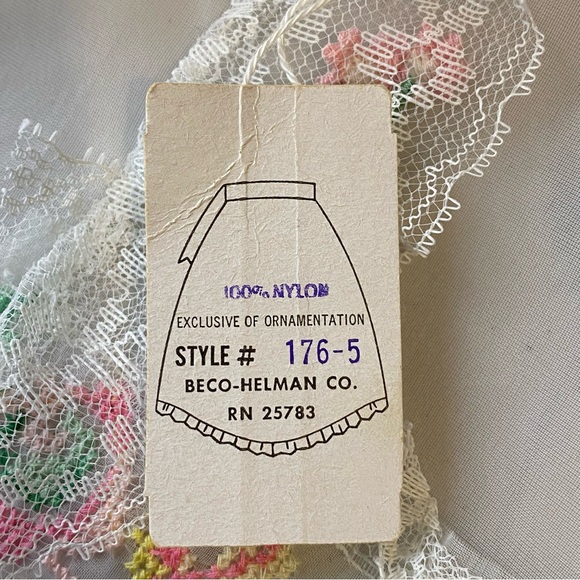 Vintage 50s Beco Originals Sheer Lace Half Apron - NOS - Picture 10 of 11